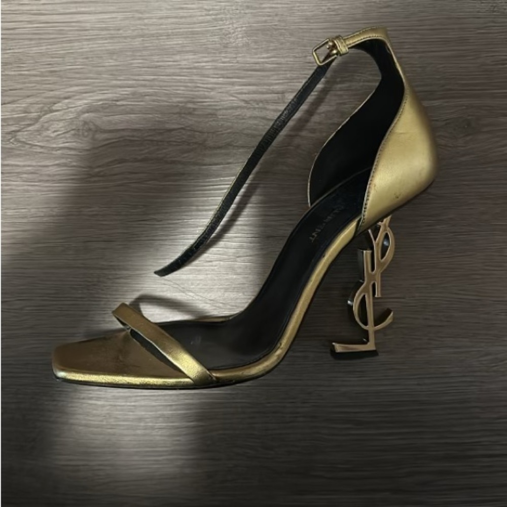 SAINT LAURENT 
Metallic Lambskin Opyum 110 Sandals 38.5 - Picture 4 of 8